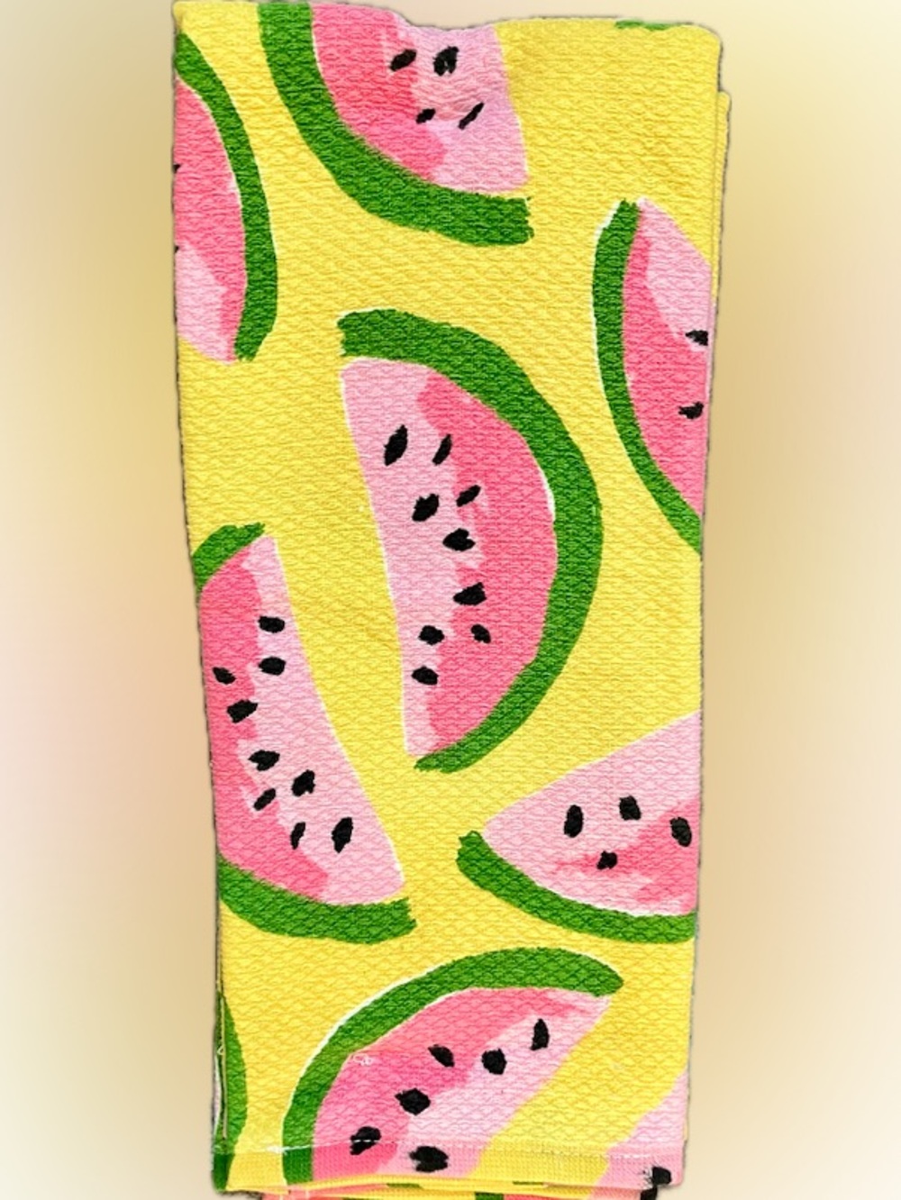 kate spade Pink & Yellow Watermelon Print Kitchen Towels - Picture 2 of 4
